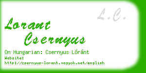 lorant csernyus business card