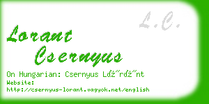 lorant csernyus business card